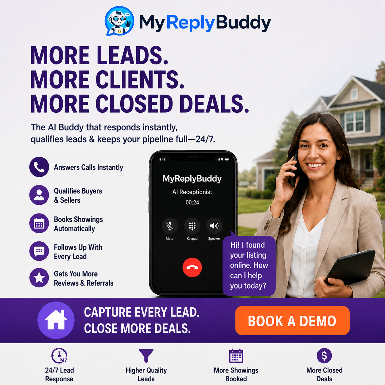 MyReplyBuddy for Realtors — More Leads, More Clients, More Closed Deals